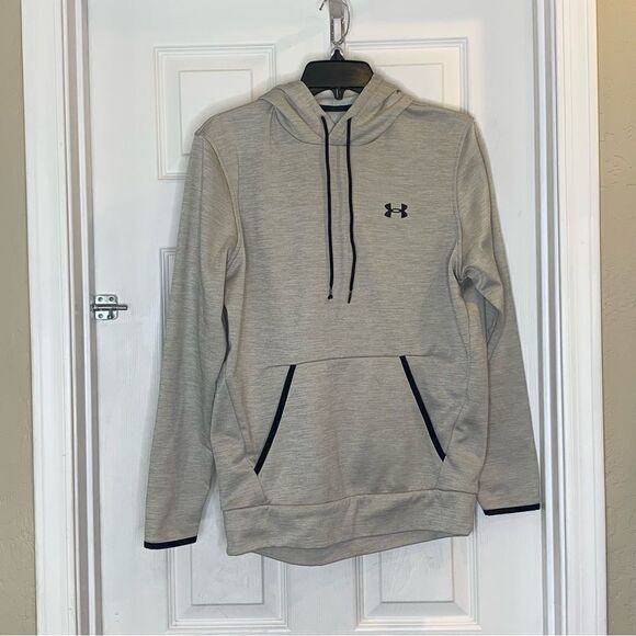 Under Armour Loose Hoodie Heather Cream/Beige with Black trim Size Small - Picture 4 of 8